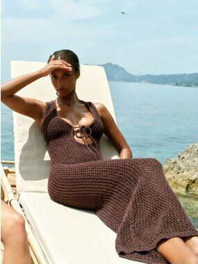 Monte Carlo Tie Dress - Espresso Petit Crochet